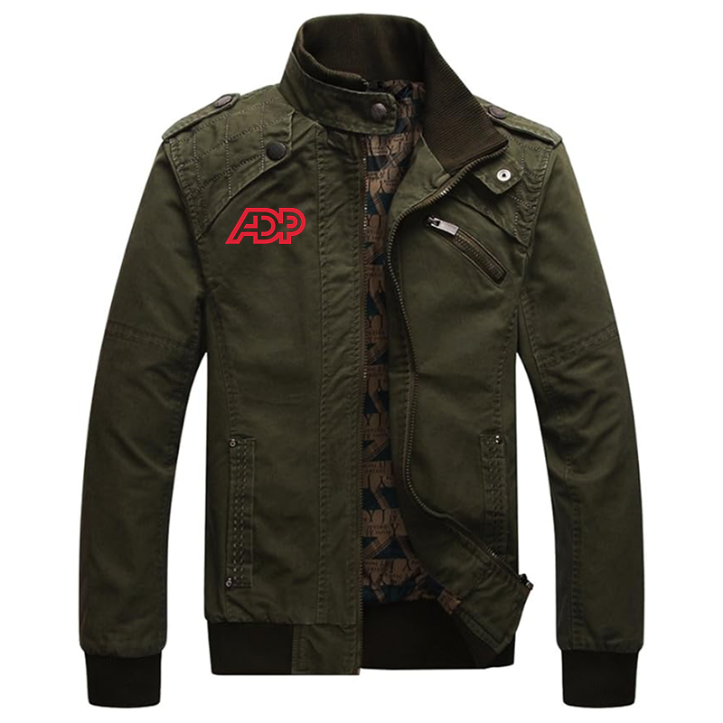 Men's  ADP  Dwar Casual Washed Cotton Military Outdoor Jackets with Shoulder Straps